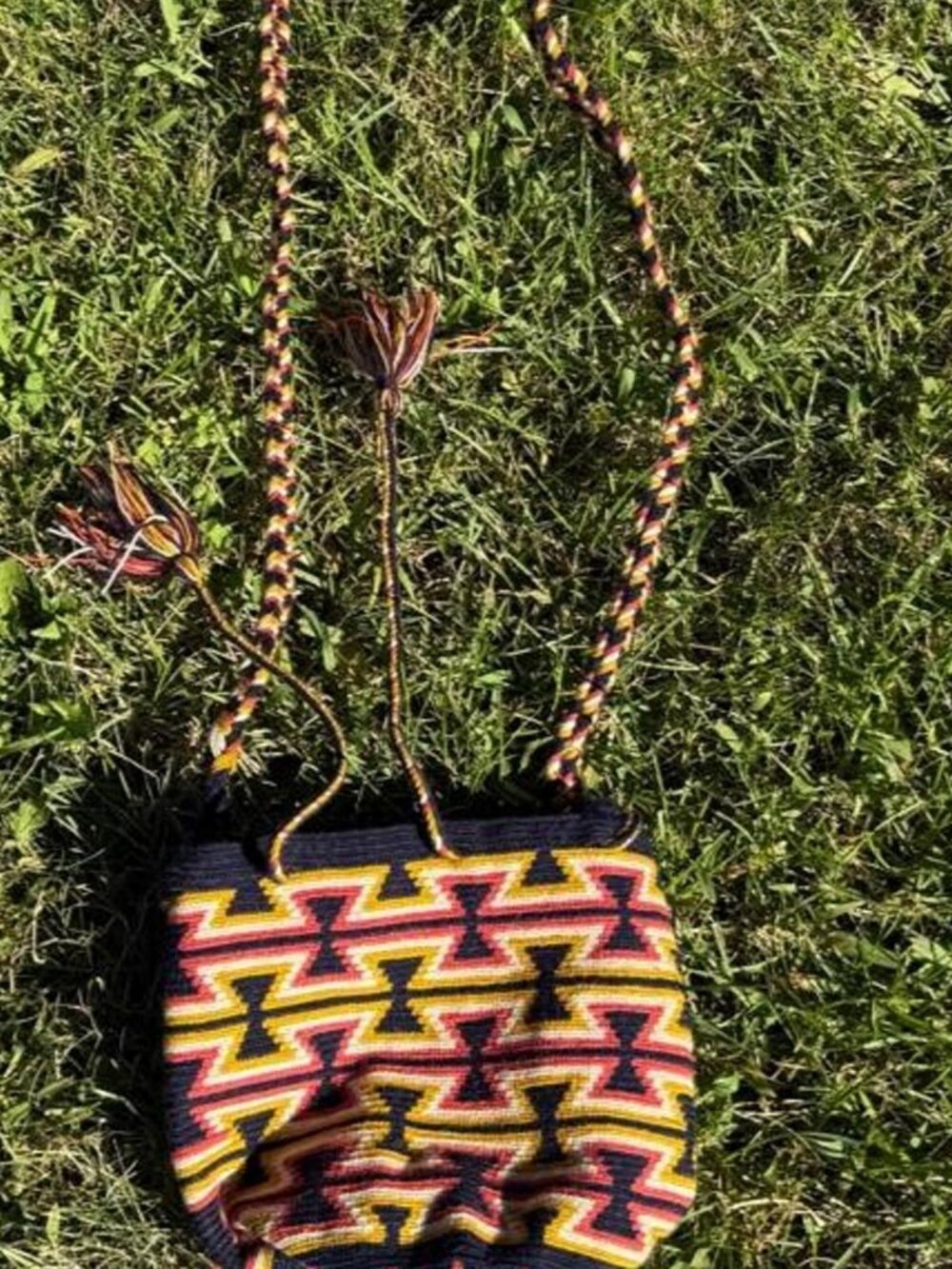 Multicolored Small Colombian Wayuu Bucket Bag